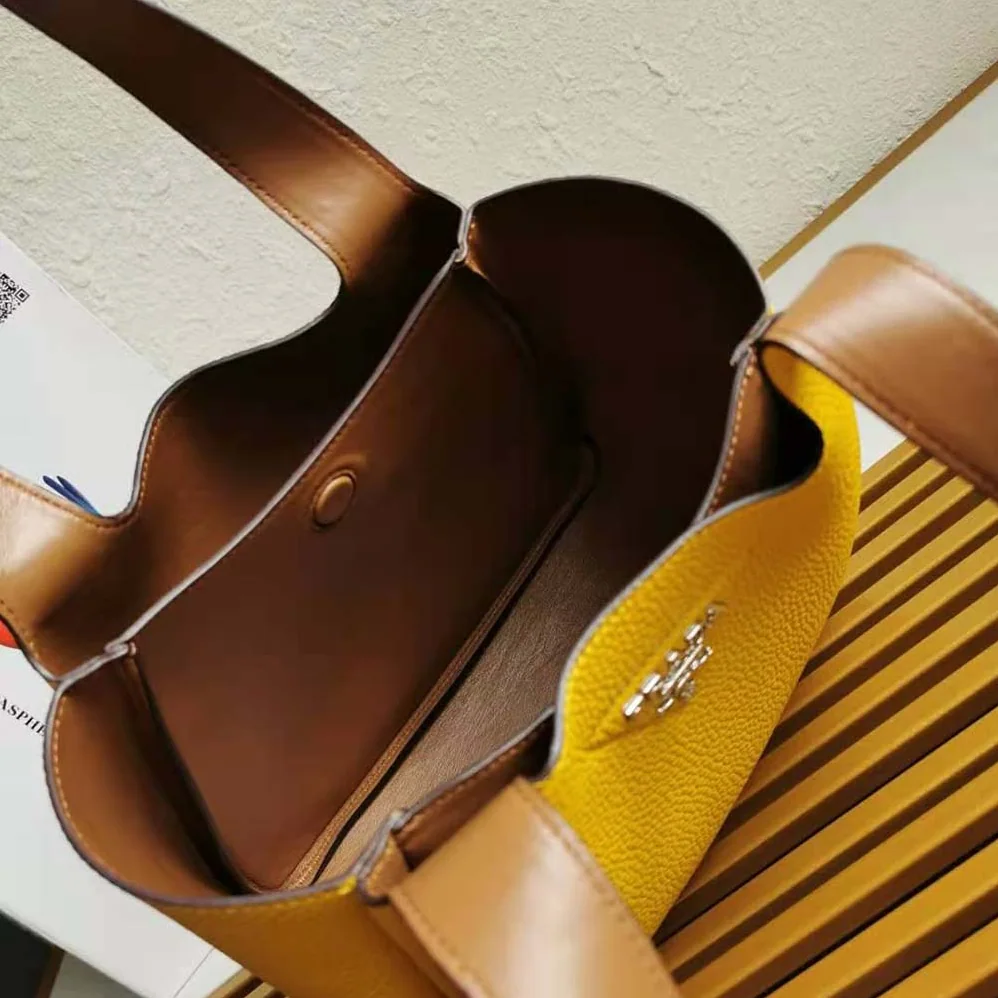 Prada Calf Leather Handbag for Women in Yellow Prada Calf Leather Handbag for Women in Yellow