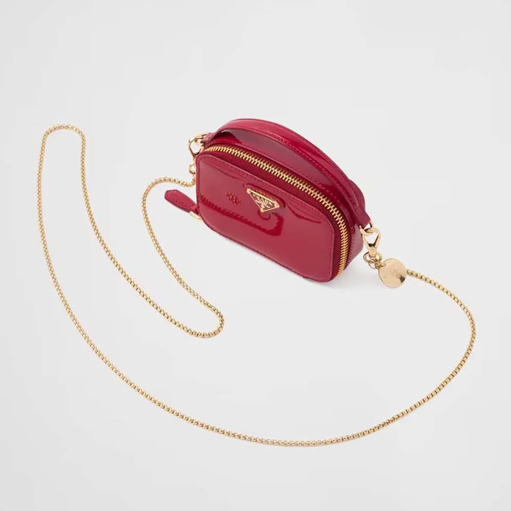 Prada Patent Leather Mini-pouch for Women in Red