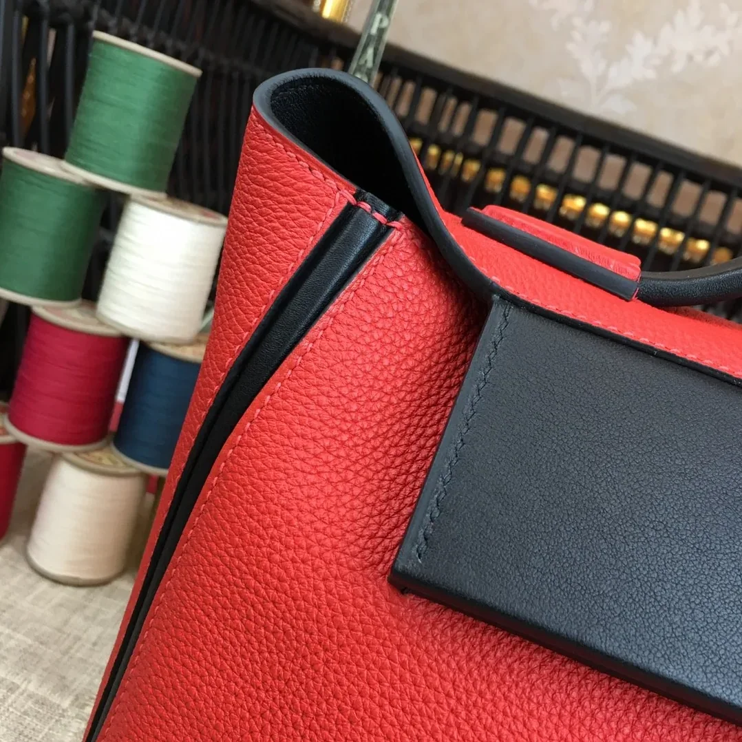 Hermes Clemence Swift Red Gold Toned Hardware Hermes Clemence Swift Red Gold Toned Hardware