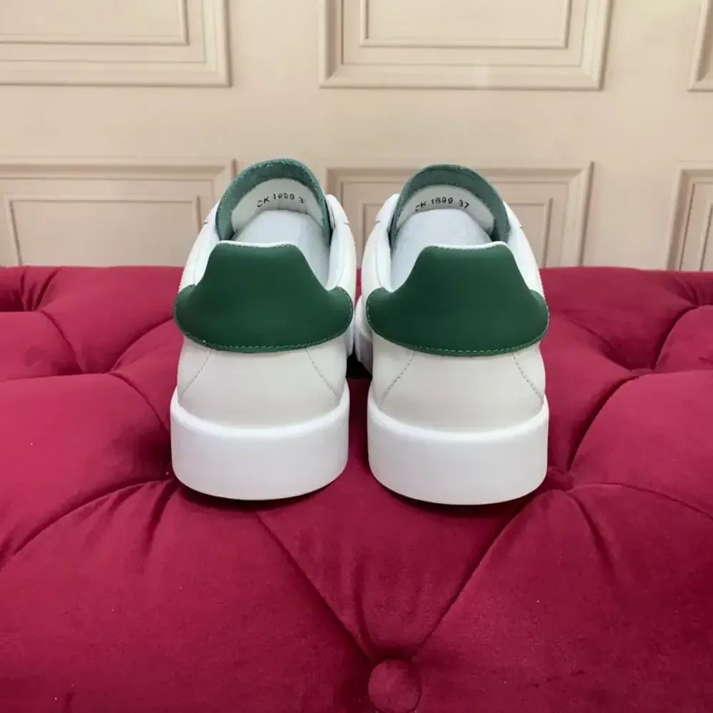 Dolce Gabbana D&G Calfskin Portofino Sneakers for Unisex in White Dolce Gabbana D&G Calfskin Portofino Sneakers for Unisex in White