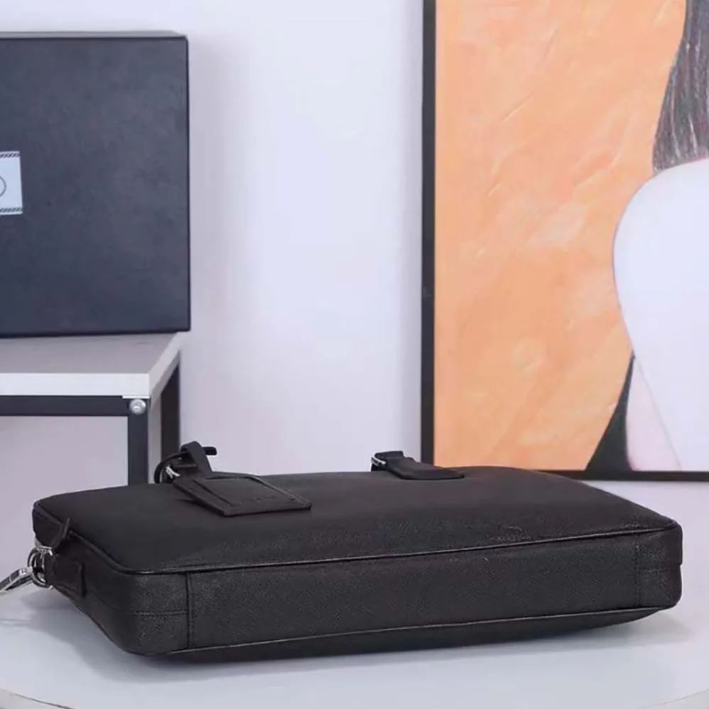Prada Saffiano Leather Black Briefcase Bag for Men Prada Saffiano Leather Black Briefcase Bag for Men