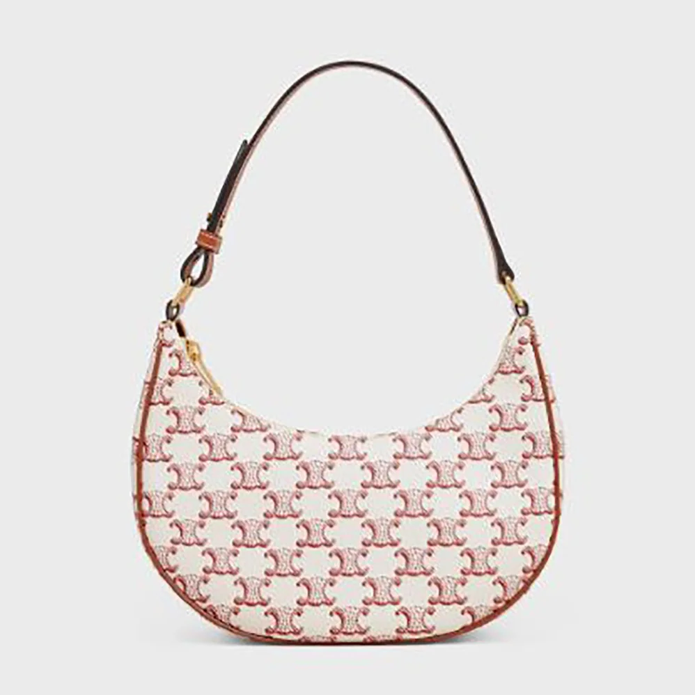 Celine Ava Bag in Triomphe Canvas and Calfskin for Women