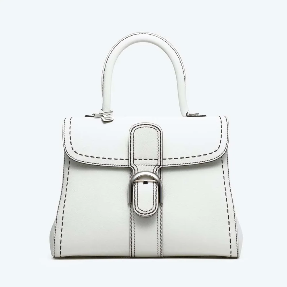 Delvaux Brillant MM Surpique in Rodeo Calf for Women in White Delvaux Brillant MM Surpique in Rodeo Calf for Women in White