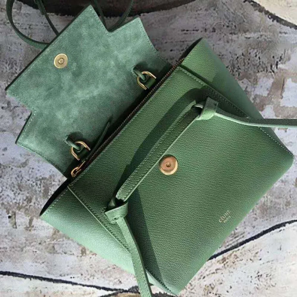 Celine Nano Belt Bag in Grained Calfskin Bag for Women in Green