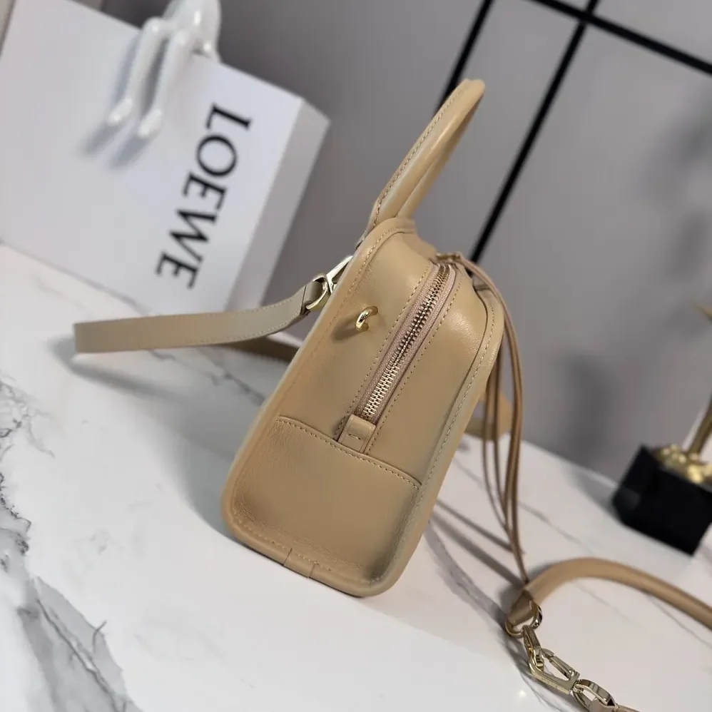 Loewe Small Amazona 180 Bag in Soft Calfskin for Women in Silk Beige
