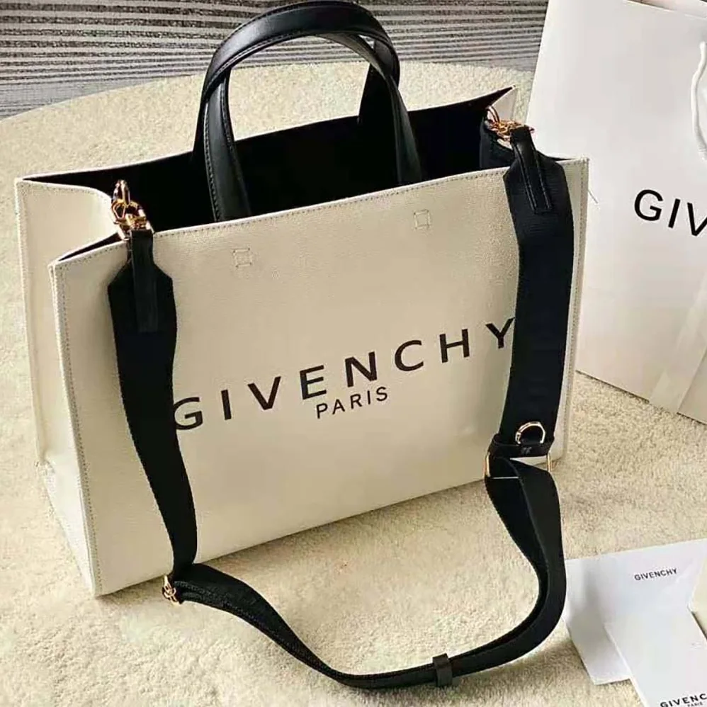 Givenchy Medium G Tote Shopping Bag in Canvas for Women in Beige