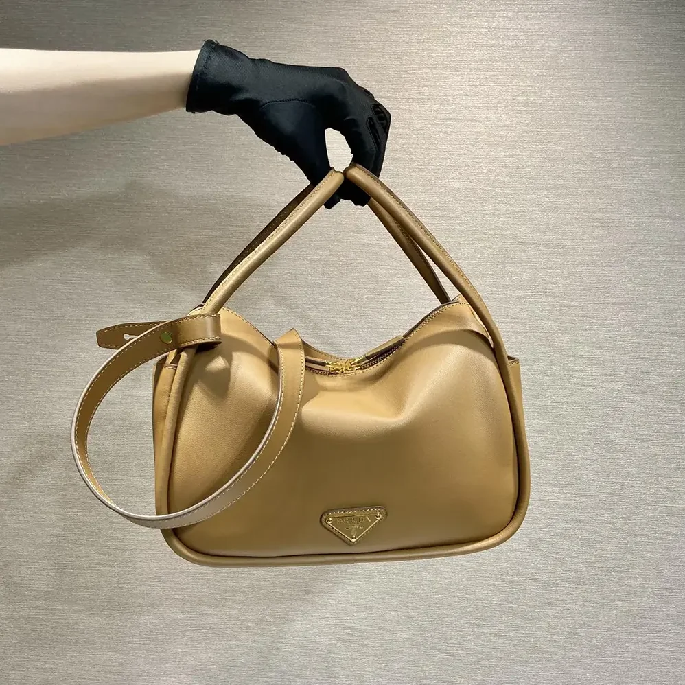 Prada Leather Handbag for Women in Brown