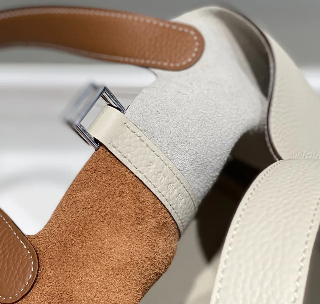 Hermes Picotin Lock 18 Bag Cream in Brown / Hermes Picotin Lock 18 Bag Cream in Brown /