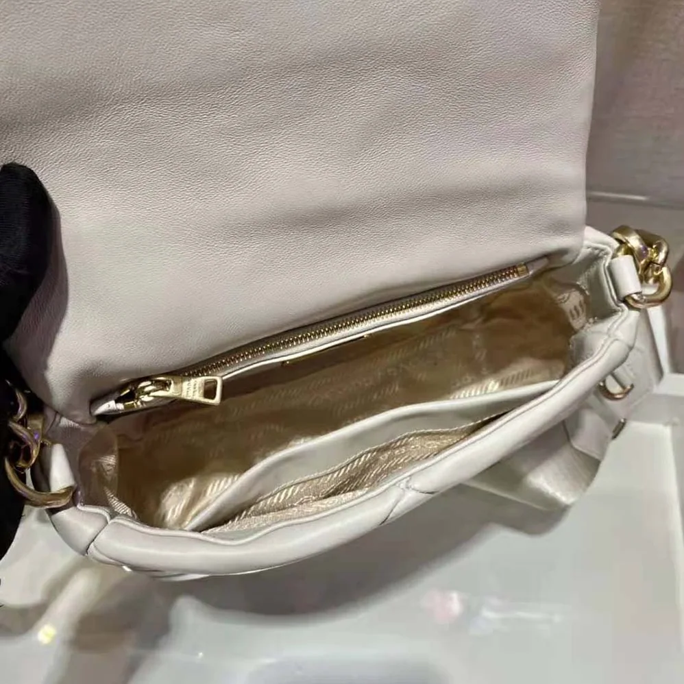 Prada System Nappa Leather Patchwork Bag for Women in White Prada System Nappa Leather Patchwork Bag for Women in White