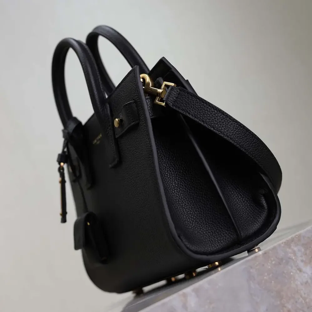 Saint Laurent YSL Nano Sac De Jour In Supple Grained Leather for Women in Black Saint Laurent YSL Nano Sac De Jour In Supple Grained Leather for Women in Black