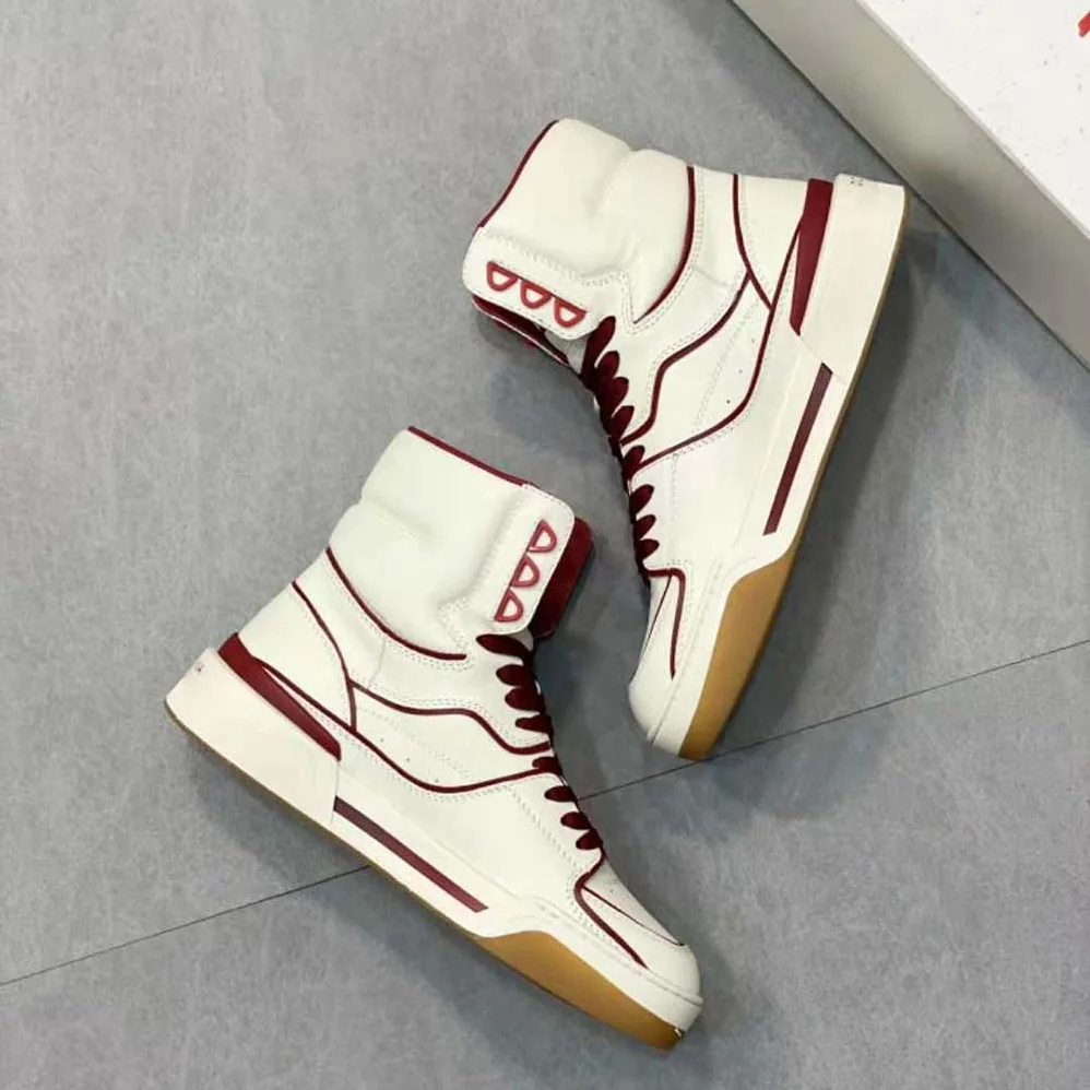 Dolce Gabbana D&G Calfskin Nappa New Roma Mid-Top Sneakers for Unisex in Beige