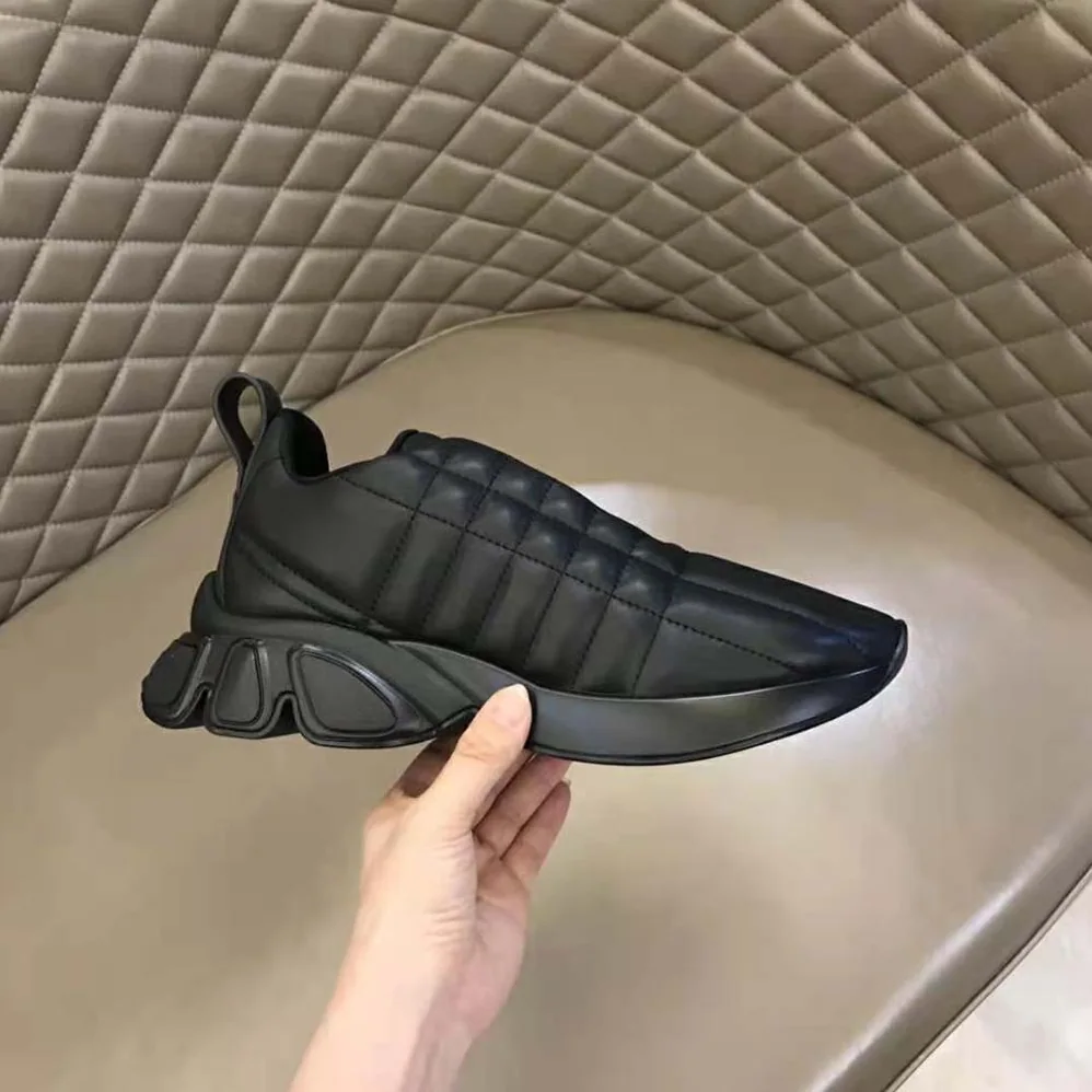 Burberry Quilted Leather Classic Sneakers for Unisex in Black Burberry Quilted Leather Classic Sneakers for Unisex in Black