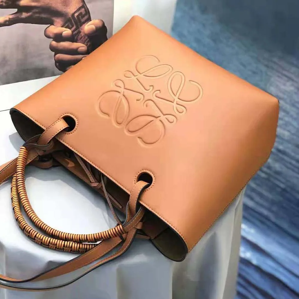 Loewe Small Anagram Tote in Classic Calfskin for Women in Brown
