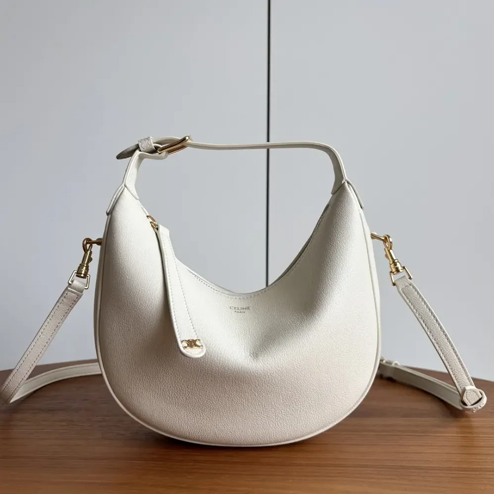 Celine Teen Celine Llulu in Grained Calfskin for Women in White Celine Teen Celine Llulu in Grained Calfskin for Women in White