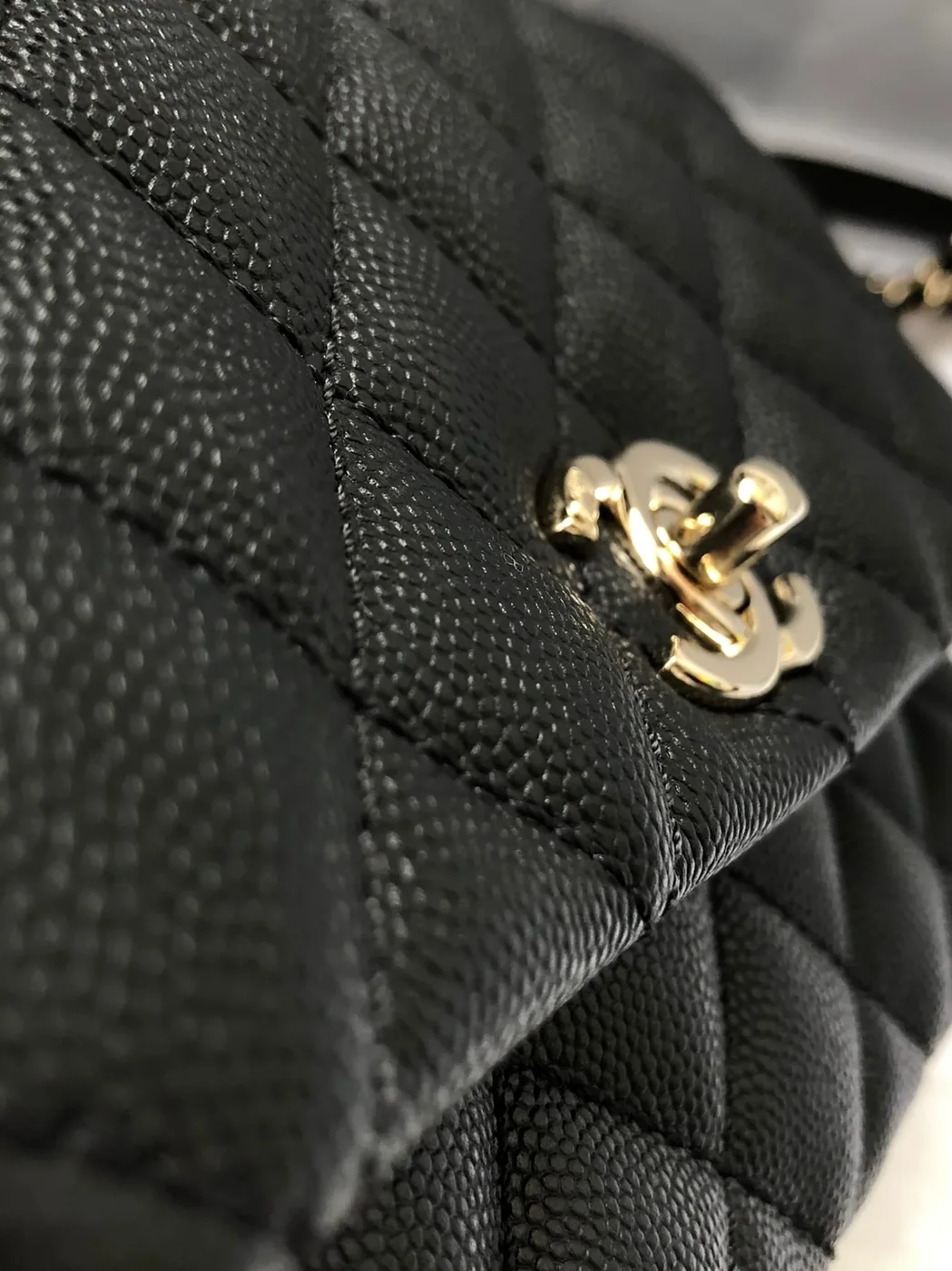 Chanel Classic Mini Flap Bag Top Handle in Black Gold Hardware