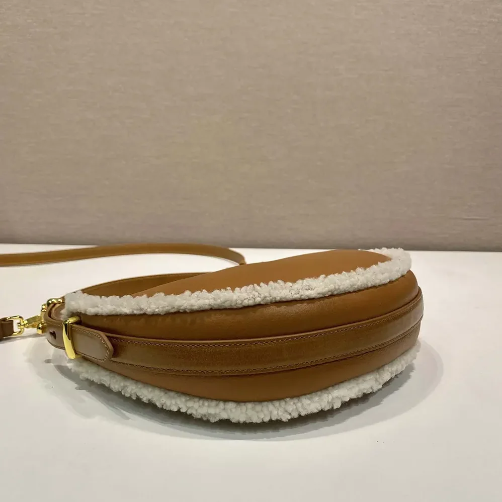Prada Arqué Small Shearling Shoulder Bag for Women Prada Arqué Small Shearling Shoulder Bag for Women