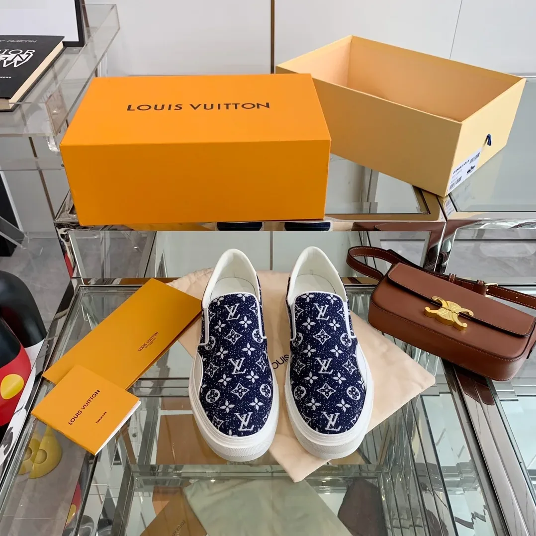 Louis Vuitton Trocadero Slip On Dark Blue for Women Louis Vuitton Trocadero Slip On Dark Blue for Women