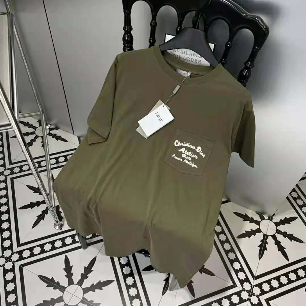 Dior Relaxed-fit Christian Dior Atelier T for Men in shirt Khaki Cotton Jersey