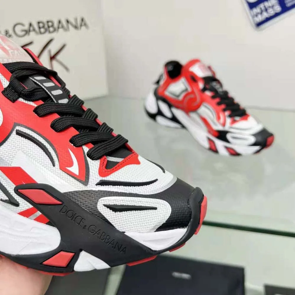 Dolce Gabbana D&G Mesh Fast Sneakers for Men in Red Dolce Gabbana D&G Mesh Fast Sneakers for Men in Red