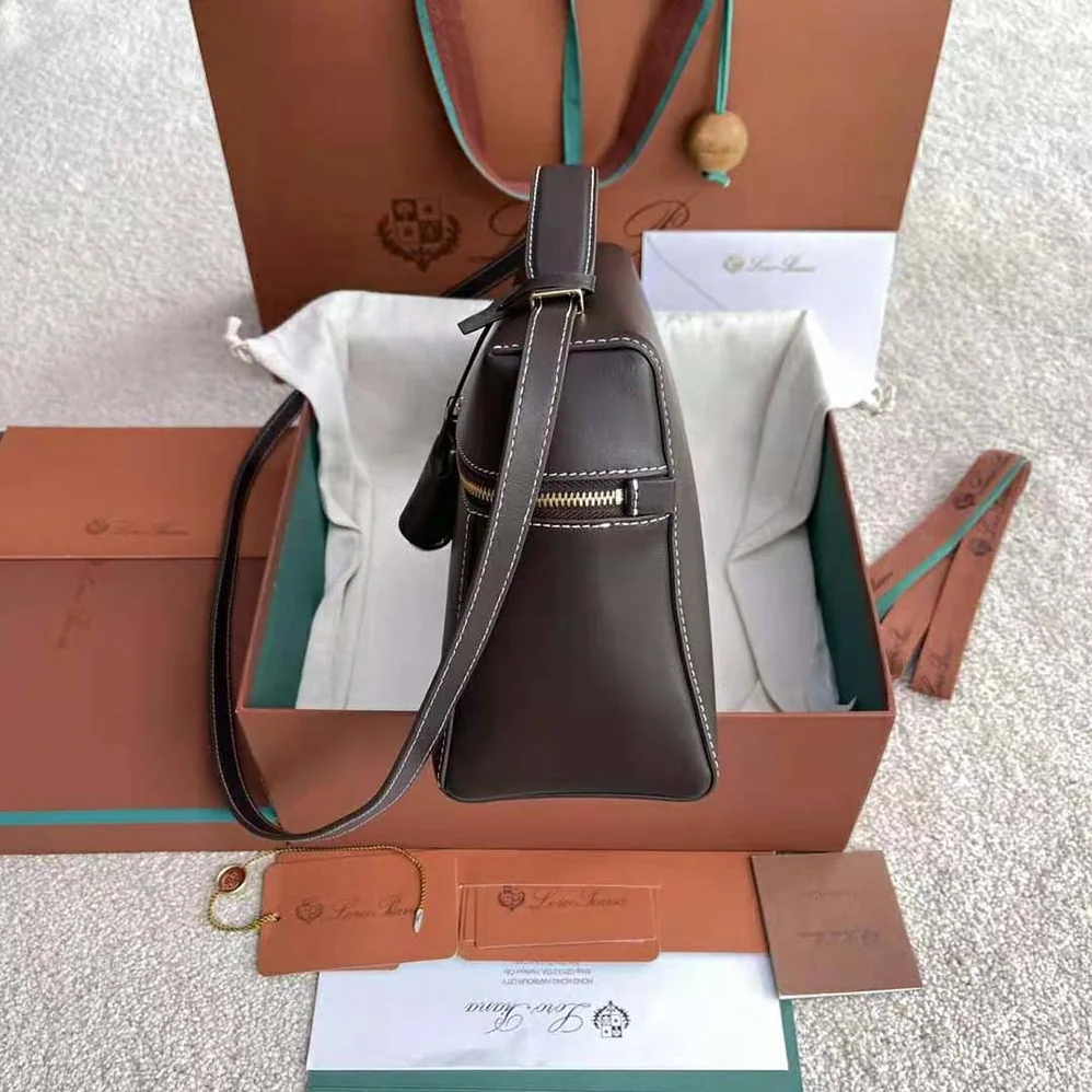 Loro Piana Extra Bag in Calfskin Leather for Women in Chocolate Loro Piana Extra Bag in Calfskin Leather for Women in Chocolate