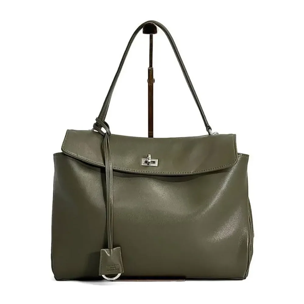 Balenciaga Rodeo Handbag Large In Black Smooth Calfskin, Aged for Women in Silver Hardware