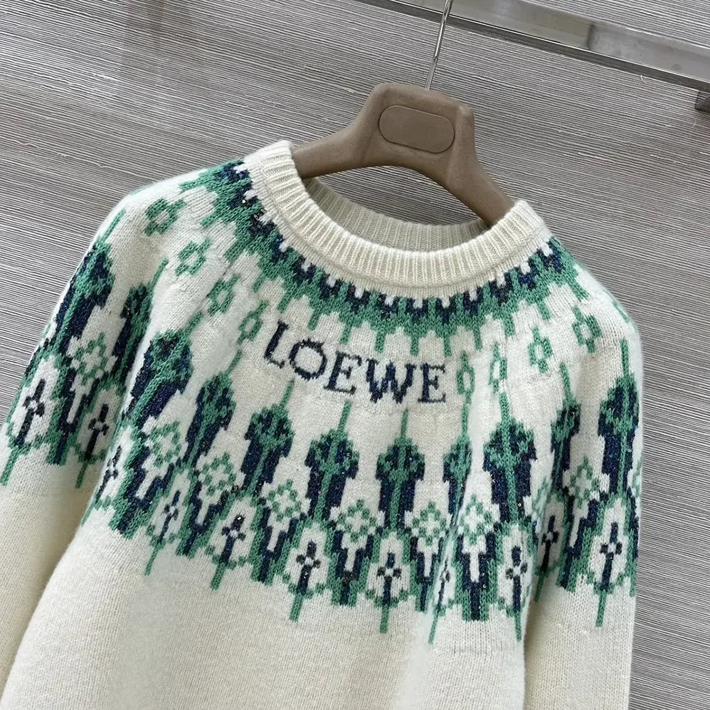 Loewe Sweater in Wool Blend for Men in White Loewe Sweater in Wool Blend for Men in White