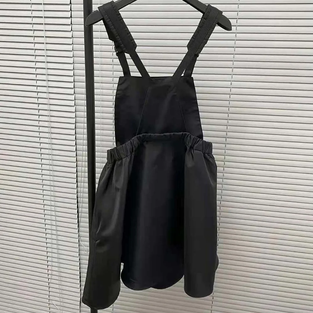 Prada Re-Nylon Gabardine Pinafore Dress for Women in Black Prada Re-Nylon Gabardine Pinafore Dress for Women in Black