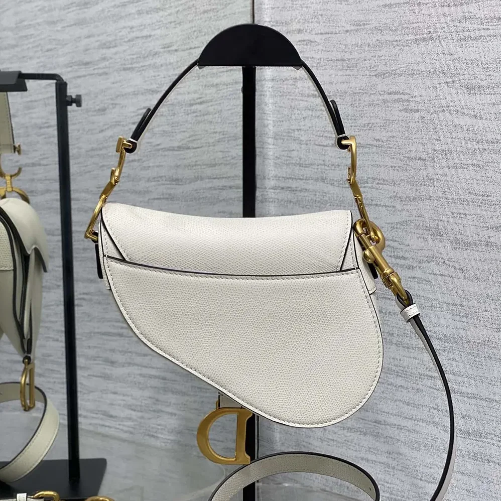 Dior Mini Saddle Bag with Strap Latte Grained Calfskin for Women Dior Mini Saddle Bag with Strap Latte Grained Calfskin for Women
