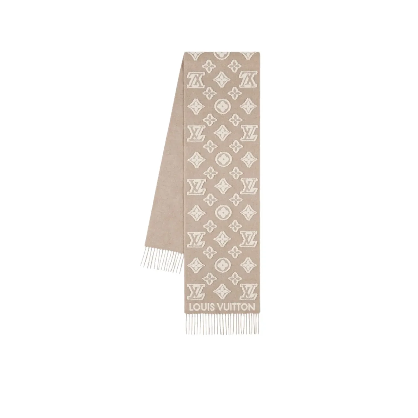 Louis Vuitton LV 3D Scarf Beige And White / Louis Vuitton LV 3D Scarf Beige And White /