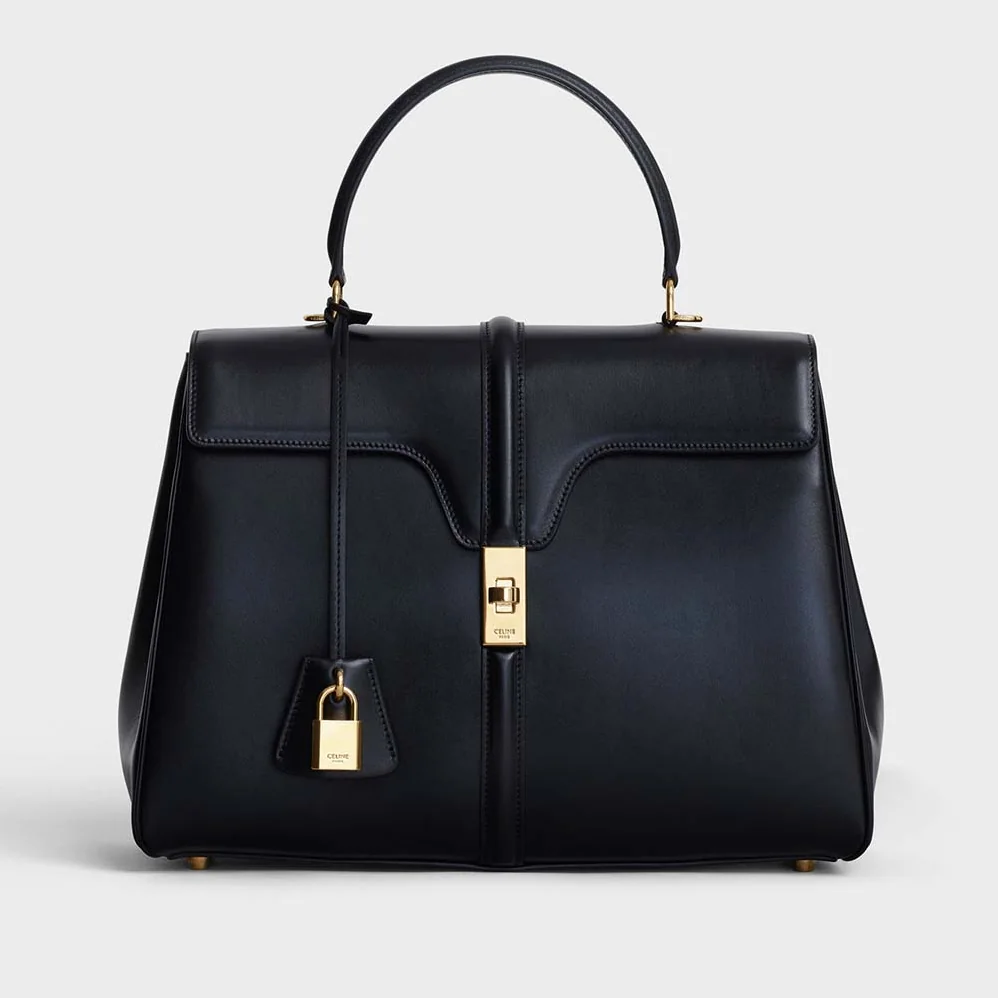 Celine Medium16 Bag in Satinated Calfskin for Women in Black Celine Medium16 Bag in Satinated Calfskin for Women in Black