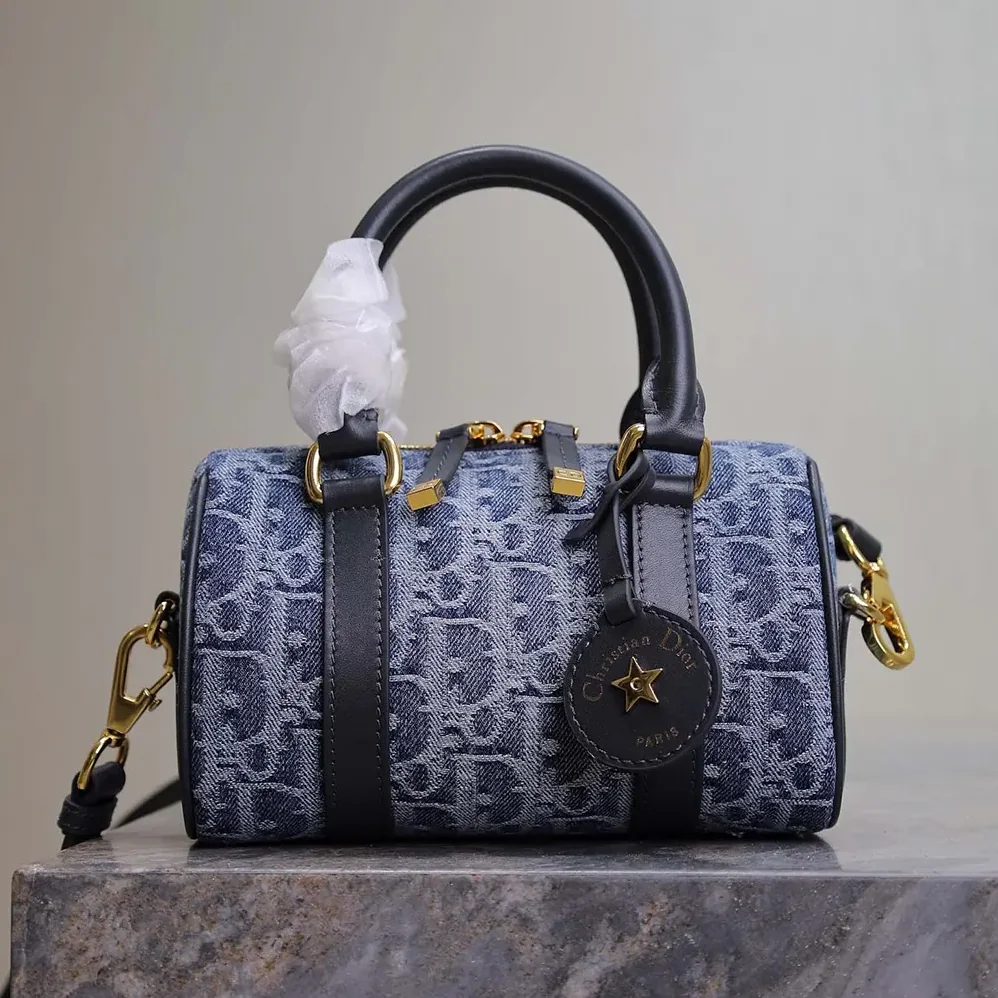 Dior Groove 20 Bag Blue Denim Dior Oblique Jacquard for Women
