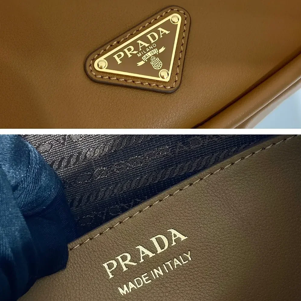 Prada Leather Handbag for Women in Brown