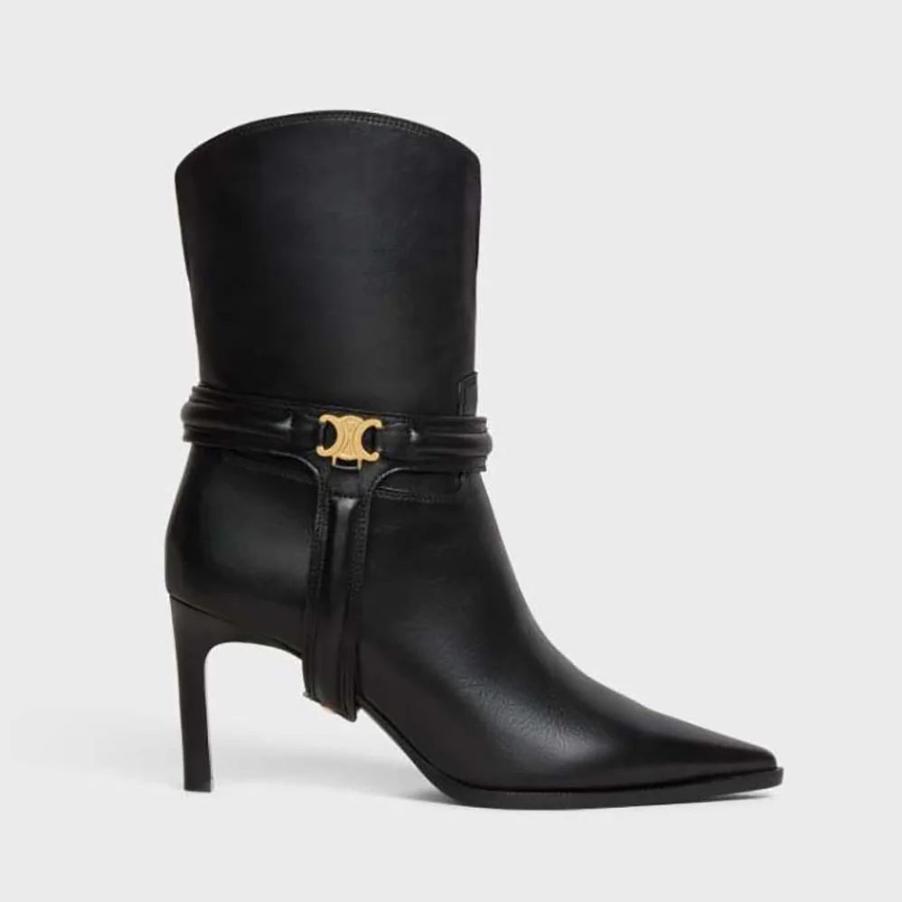 Celine Verneuil Triomphe Harness Low Boot in Calfskin for Women