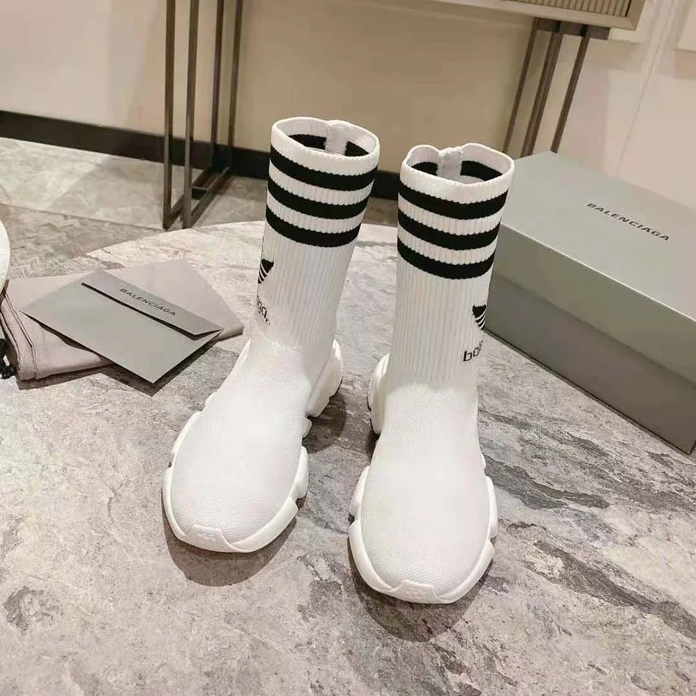 Balenciaga adidas Speed Sneaker in White and Black Sole Unit is Done in Collaboration with Adidas for Unisex Balenciaga adidas Speed Sneaker in White and Black Sole Unit is Done in Collaboration with Adidas for Unisex