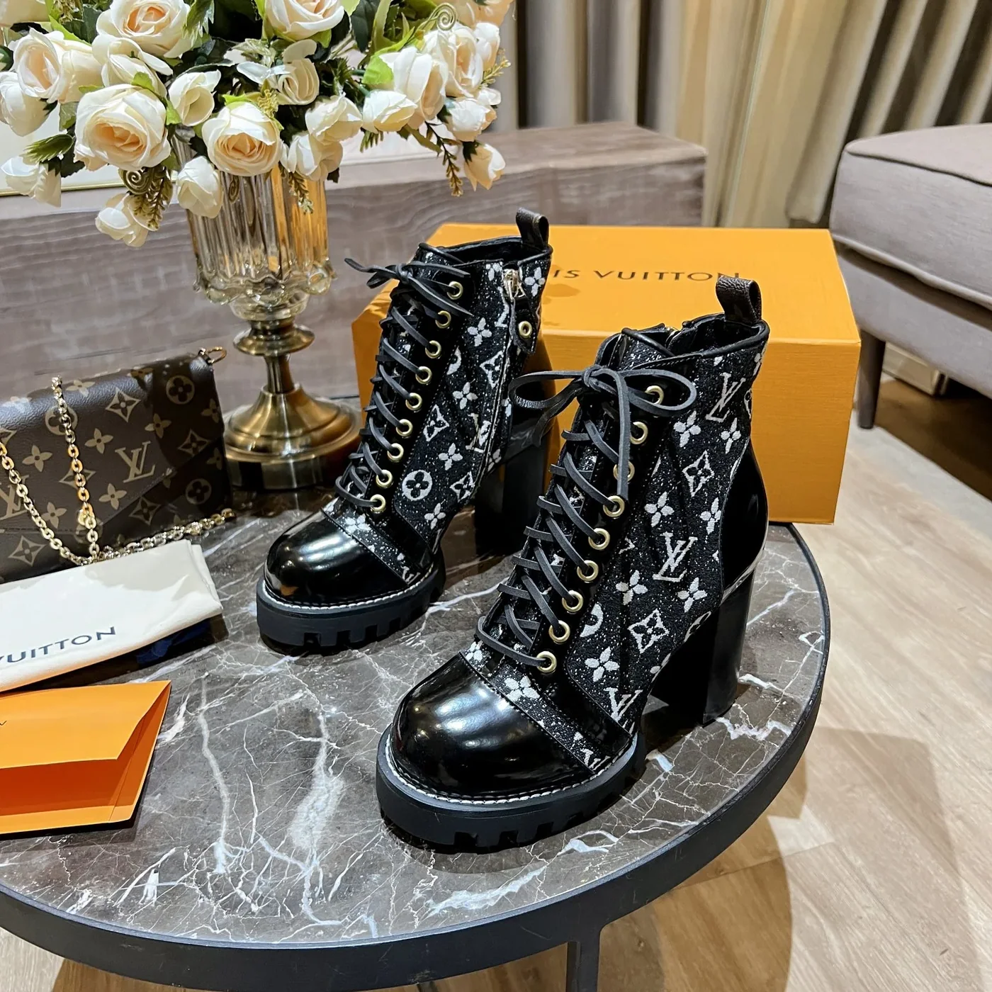 Louis Vuitton Star Trail Ankle Boots Black for Women Louis Vuitton Star Trail Ankle Boots Black for Women