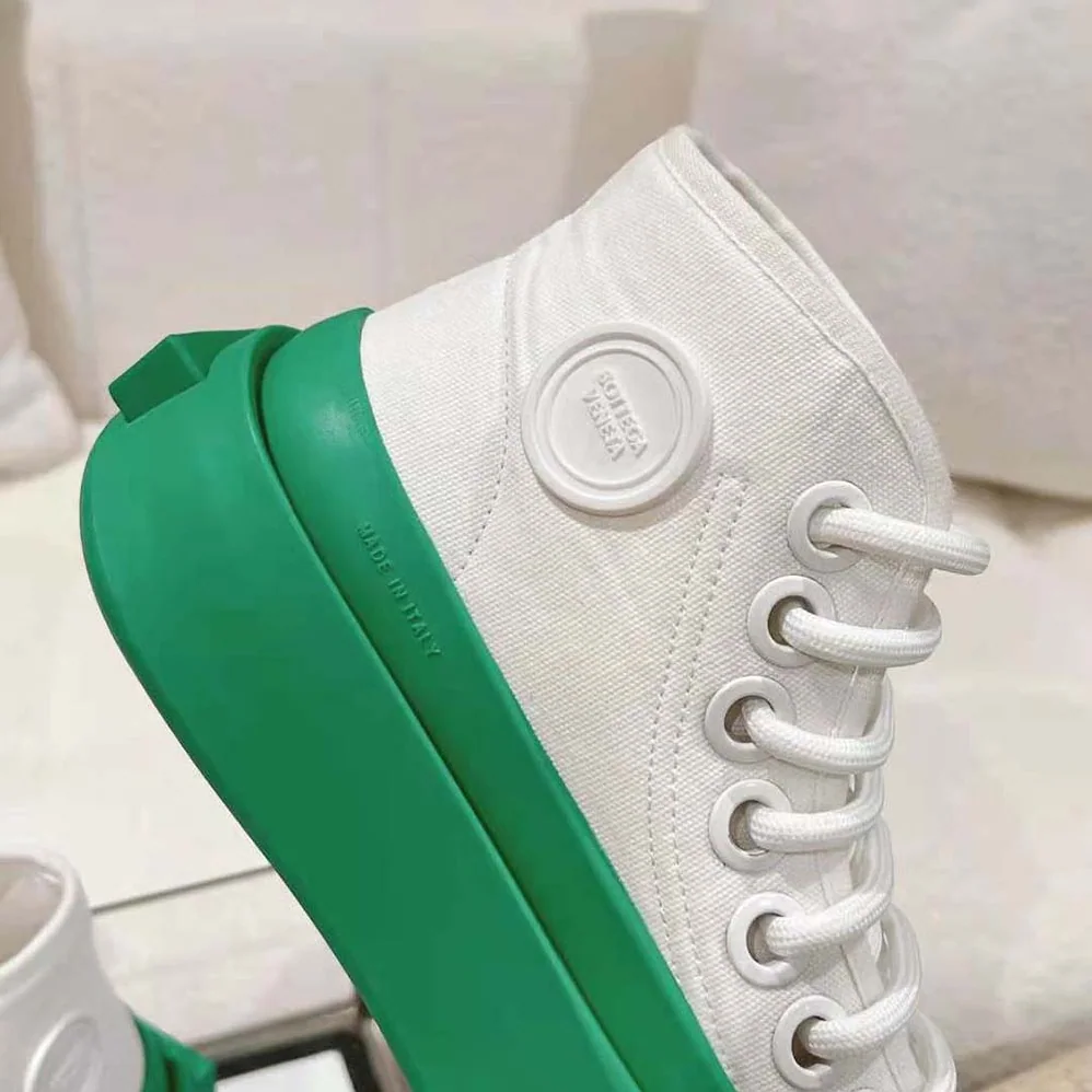 Bottega Veneta Jumbo Sneaker Nylon High Top Lace-up Sneakers for Unisex in Green Bottega Veneta Jumbo Sneaker Nylon High Top Lace-up Sneakers for Unisex in Green