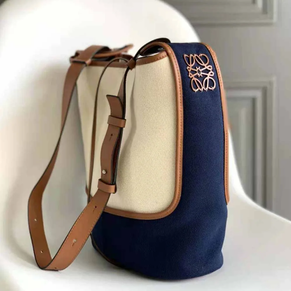 Loewe Hobo Bag in Canvas and Calfskin for Women Loewe Hobo Bag in Canvas and Calfskin for Women