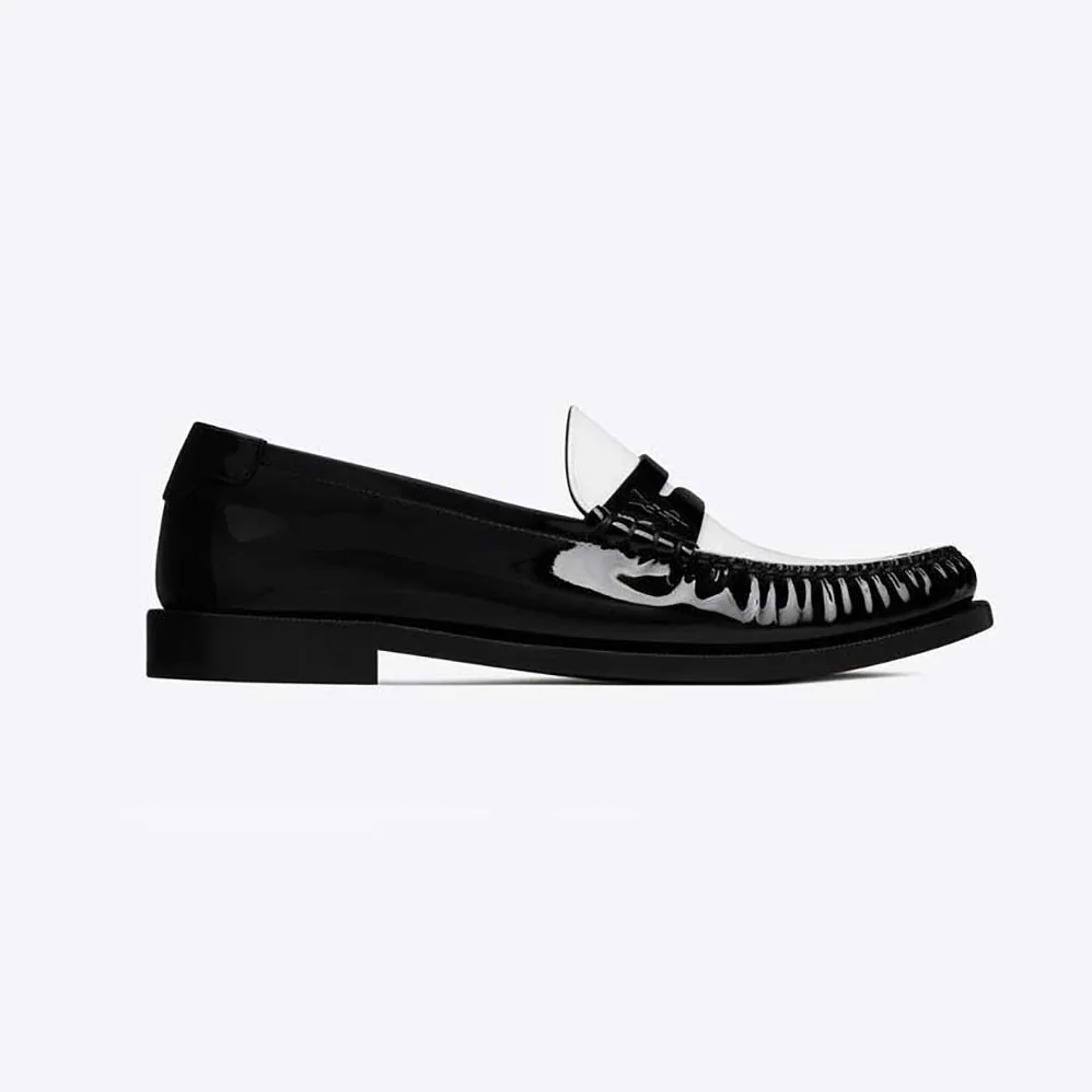 Celine Le Loafer Penny Slippers in Patent Leather for Women in White Celine Le Loafer Penny Slippers in Patent Leather for Women in White