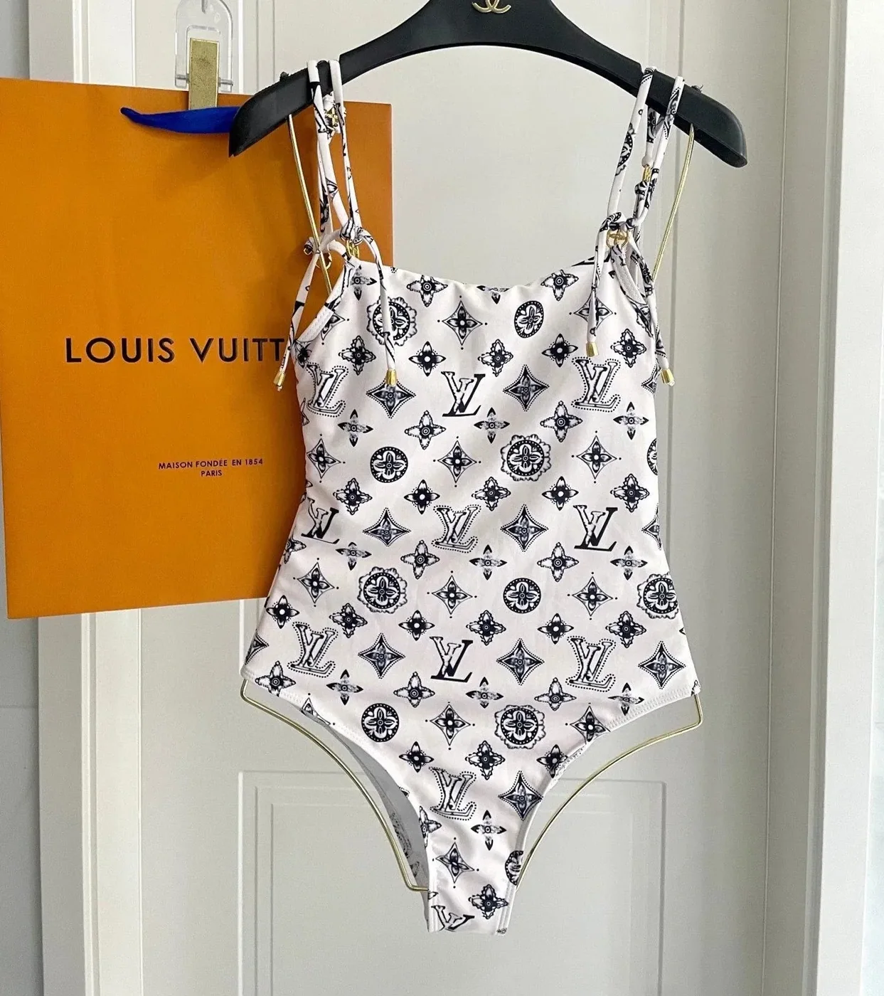 Louis Vuitton Tile Monogram One in Piece Swimsuit White