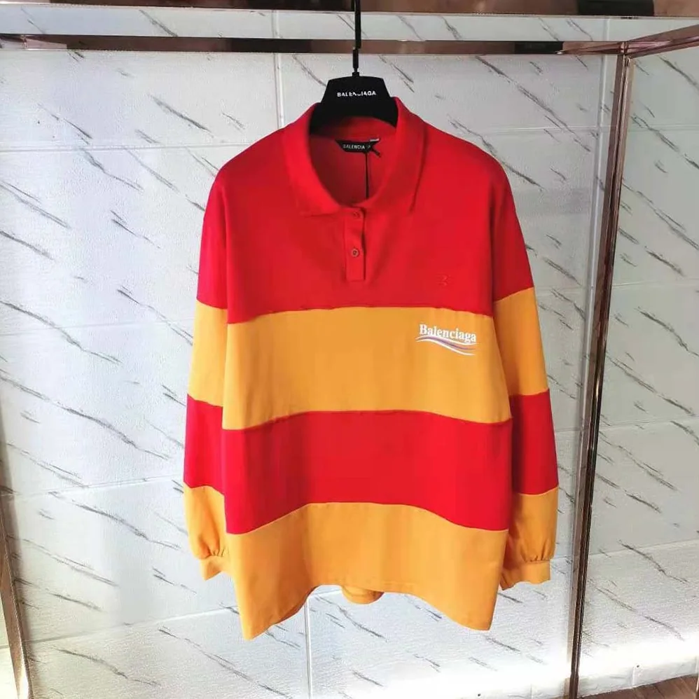 Balenciaga Patchwork Polo in Raspberry for Women in White Balenciaga Patchwork Polo in Raspberry for Women in White