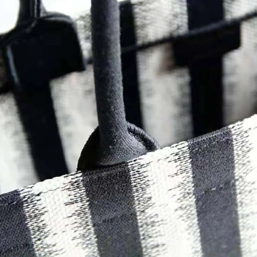 Dior Dior Book Tote Blue D for Women in Stripes Embroidery Dior Dior Book Tote Blue D for Women in Stripes Embroidery