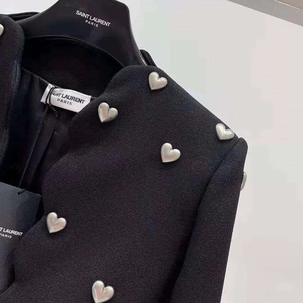 Saint Laurent YSL Cropped Jacket in Boucle Tweed for Women Saint Laurent YSL Cropped Jacket in Boucle Tweed for Women