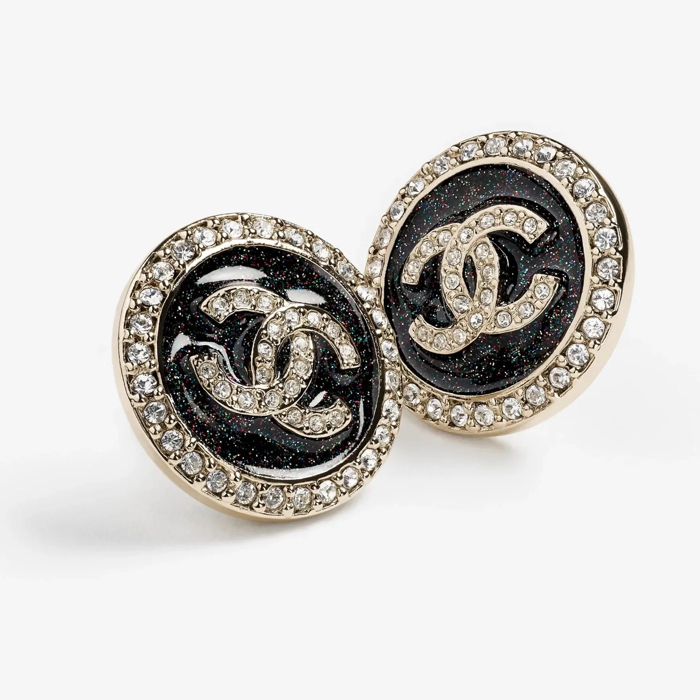 Chanel Stud Earrings Black