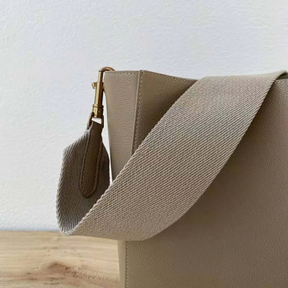 Celine Sangle Small Bucket Bag in Soft Grained Calfskin for Women in Brown