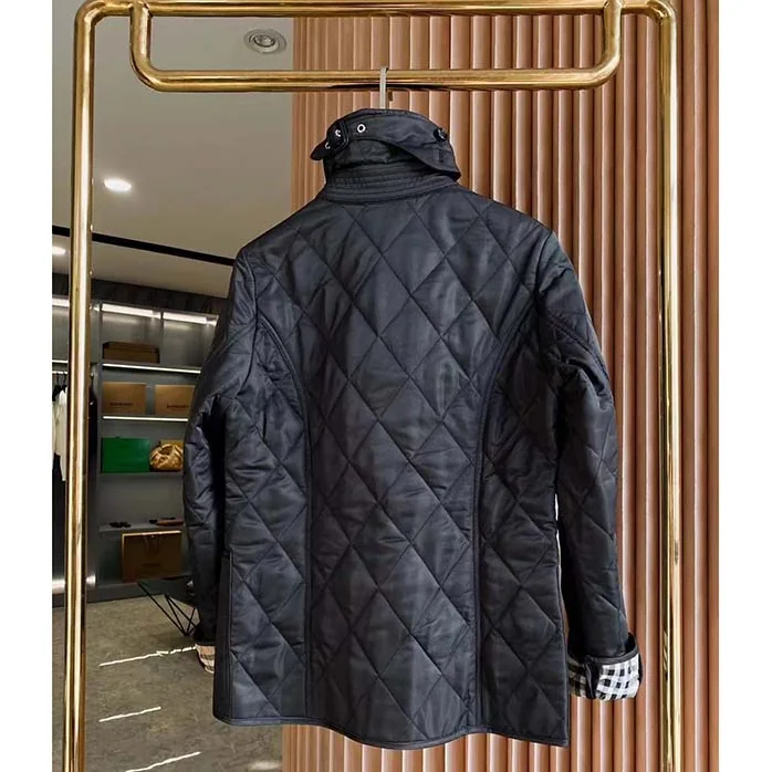 Burberry BBR Black Diamond Quilted Thermoregulated Jacket for Women