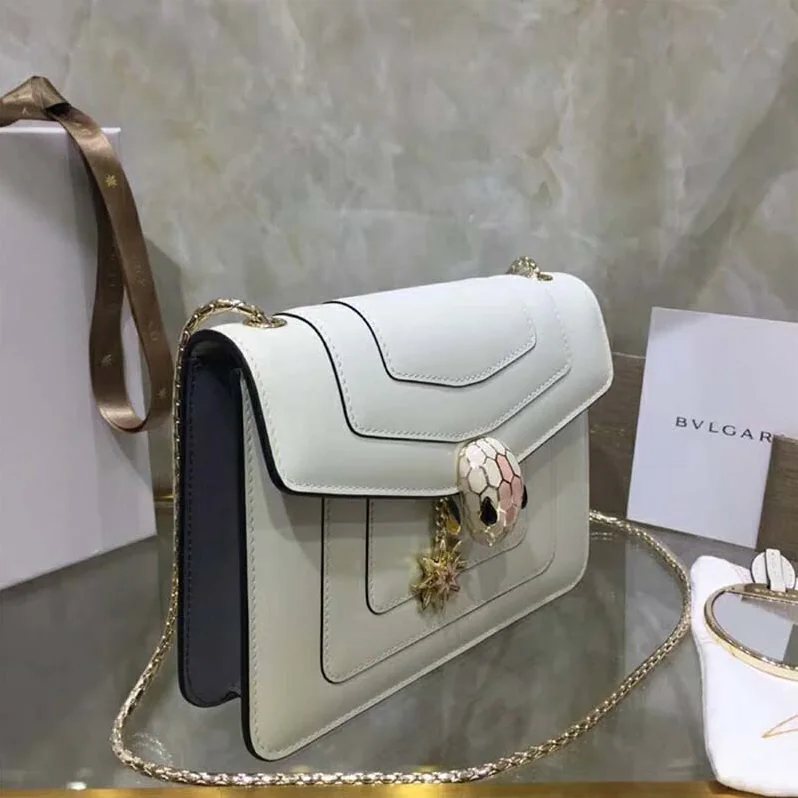 Bvlgari Serpenti Forever Pop Wishes in White Agate Calf Leather for Women