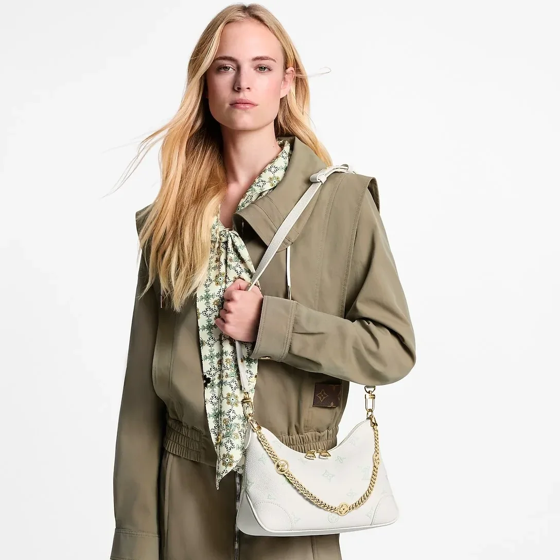 Louis Vuitton Boulogne PM Crossboy Bag / Milky White/ Green Gold Hardware
