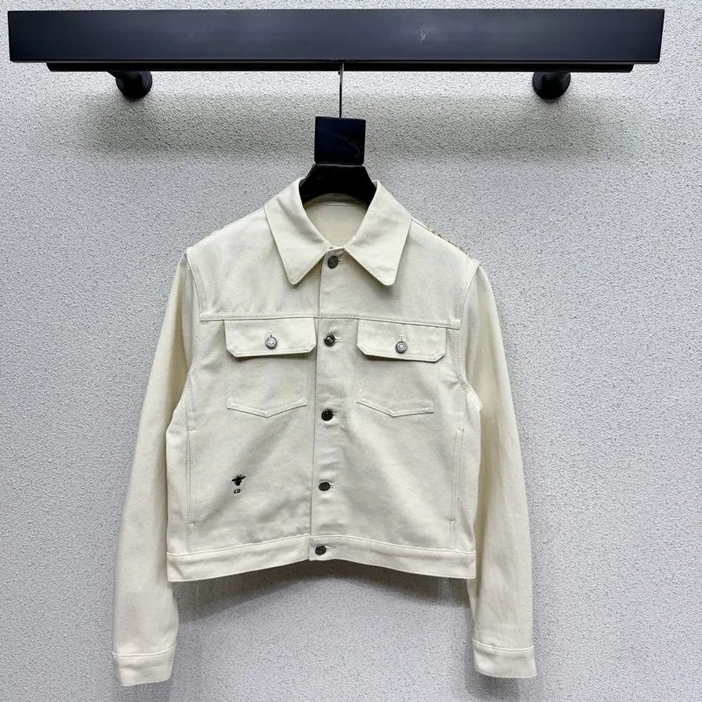Dior Jacket Ecru Cotton Denim with Gold for Men in Tone Dioresque Stella Motif Dior Jacket Ecru Cotton Denim with Gold for Men in Tone Dioresque Stella Motif