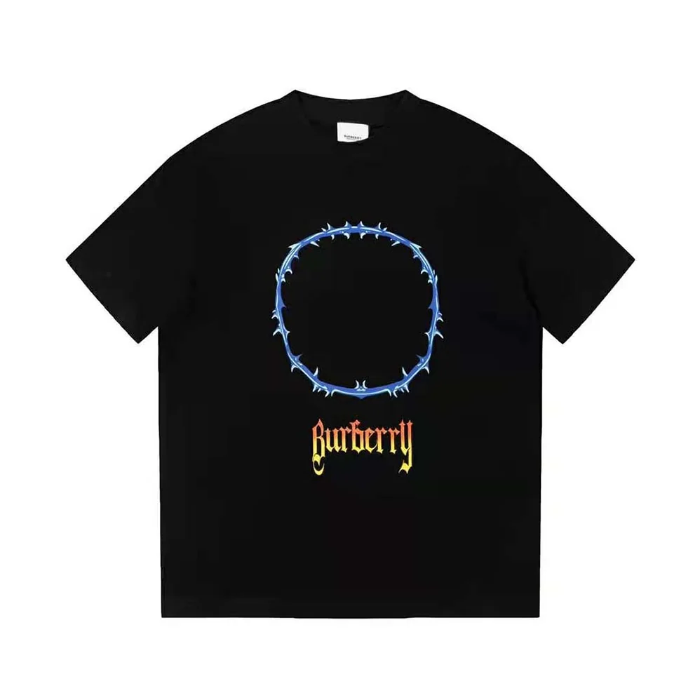 Burberry Thorn and Logo Print Cotton Oversized T-shirt for Men in Black