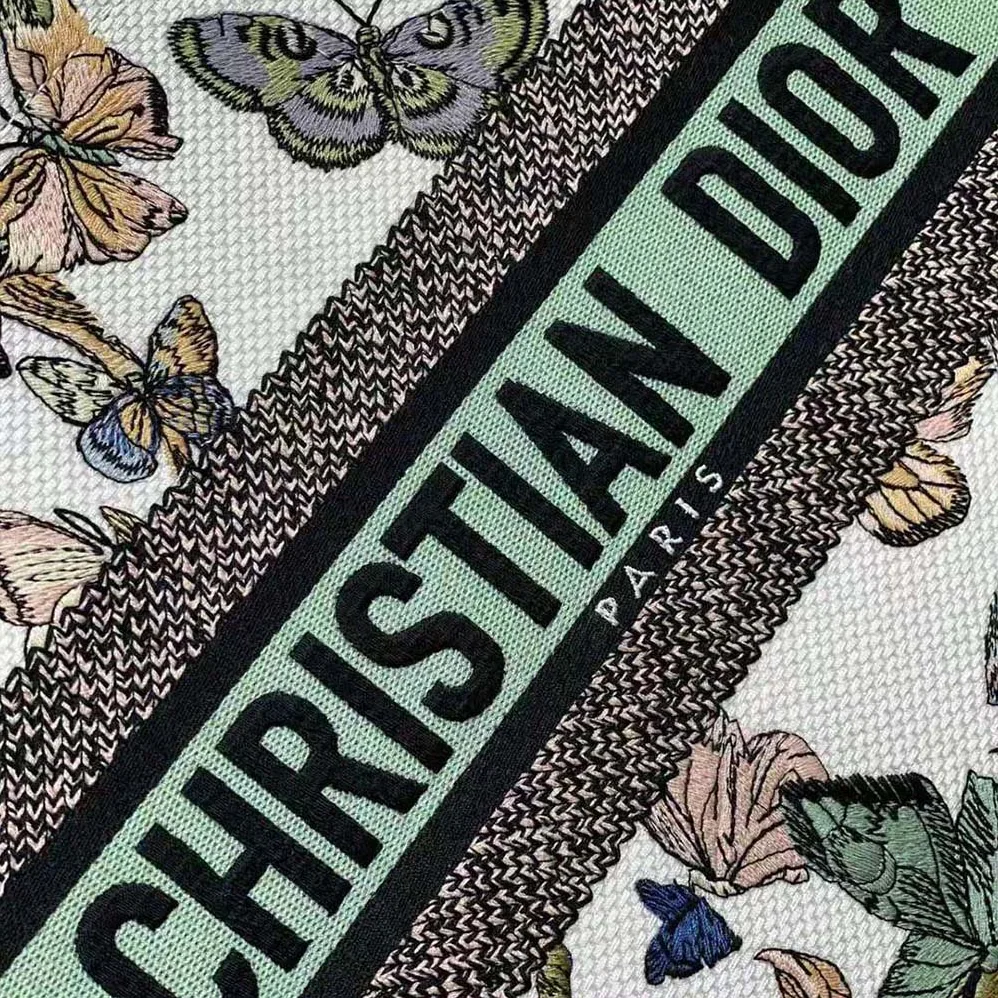 Dior Medium Dior Book Tote White Multicolor Toile de Jouy Mexico Embroidery for Women